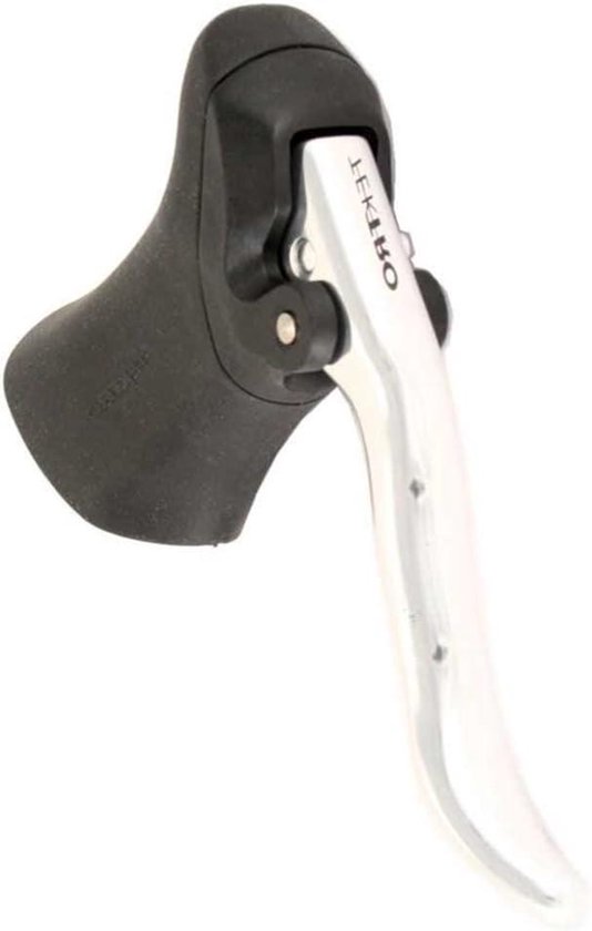 Fietsremgrepen Paar - Remhendels Set - Racefiets Sturen - Forge Aluminium - 320 Gram - Zilver Zwart van Merkloos