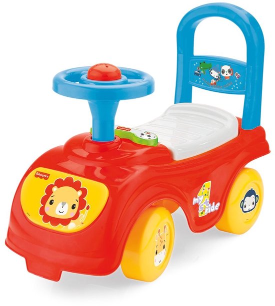 Fisher Price Loopauto + Toeter Rood/Blauw/Geel van Merkloos
