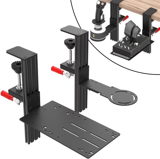 Flight Simulator Mount - Cockpit Mount Joystick - Vliegen Simuleren - Universele Compatibiliteit - Tot 18 cm Bureau Dikte - Zwart