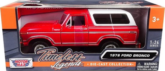 Ford Bronco (Hardtop) 1978 Rood 1-24 Motormax van Ford