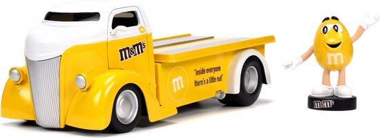 Ford Coe Flatbed 1947 & Gele M&M's - Jada 1:24 van Jada
