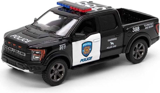 Ford F-150 Raptor Politie (Zwart) (12 cm) 1/36 Kinsmart {Modelauto - Schaalmodel - Miniatuurauto} van Ford