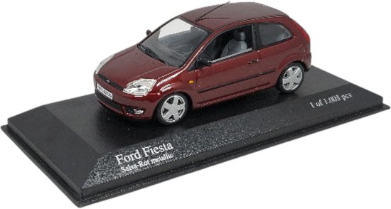Ford Fiesta Salsa rood metallic 2002 1:43 Minichamps van Merkloos