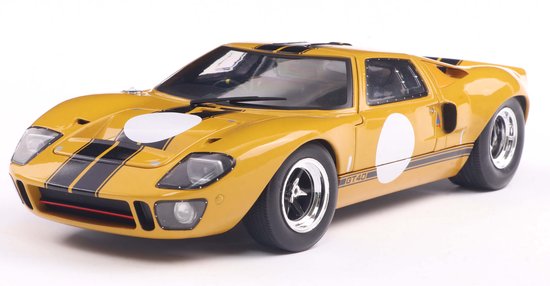 Ford GT 40 MK 1 '68, geel Solido schaal 1:18 van Merkloos