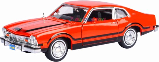 Ford Maverick Grabber (Rood/Zwart) (20 cm) 1/24 Motor Max {Modelauto - Schaalmodel - Miniatuurauto} van Ford