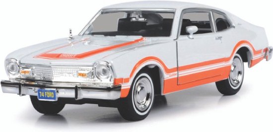 Ford Maverick Grabber (Wit/Oranje) (20 cm) 1/24 Motor Max {Modelauto - Schaalmodel - Miniatuurauto} van Ford