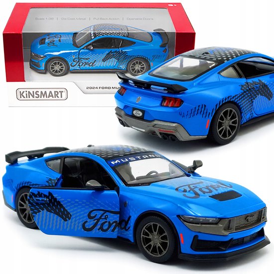 Ford Mustang Dark Horse 2024 Modelauto Metaal 1:38 Pull-Back van Merkloos