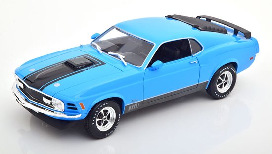 Ford Mustang Mach 1 1970 Blauw / Zwart 1-18 Maisto van Maisto