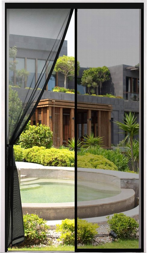 ForDig Vliegengordijn 213x100cm - Glasvezel A-kwaliteit - Luxe Deurhor Magnetisch - Horgordijn – Vliegengordijn – Hordeur - Zwart van Ford
