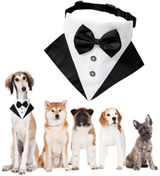 Formelles Smoking Hondenhalsdoek - Verstelbare Driehoekige Sjaal voor Honden