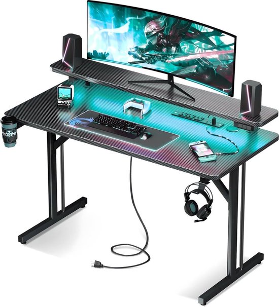 Game Bureau met Led - Computertafel - Gaming bureau - game setup van Merkloos