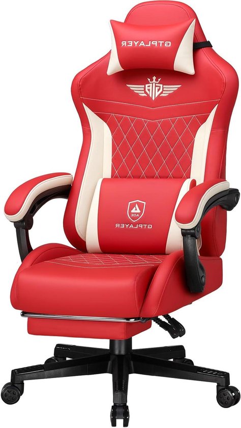 Gamerstoel - Ergonomische stoel - Comfortabel zitten - Verstelbare rugleuning - 150 kg belastbaar - Rood