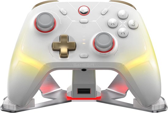 GameSir Cyclone 2 PC Controller Mag-Res TMR Sticks 1000Hz Report Rate Hall & Micro 2-in-1 Triggers RGB Verlichting met oplaadstation voor PC/Switch/iOS/Android (Wit) van Merkloos