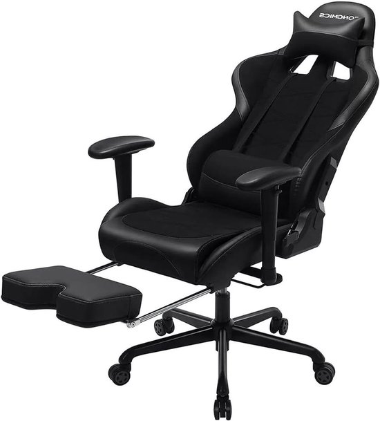 Gamestoel - Comfortabele Stoel - Langdurig Zitten - Verstelbare Armleuningen - 138 cm Hoog - Zwart