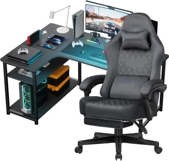 Gamestoel – Gaming Stoel – Bureaustoel – Racing Chair – Game Chair – Verstelbare Zithoogte – 360° Draaibaar Met Zwenkwielen