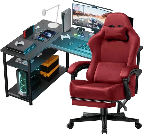 Gamestoel – Gaming Stoel – Bureaustoel – Racing Stoel – Game Chair – Verstelbaar – 360° Draaibaar Met Metalen Frame