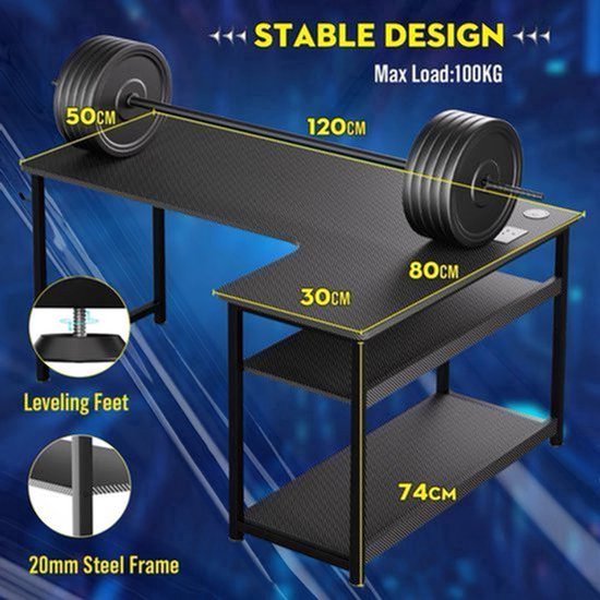 Gamestoel – Gaming Stoel – Bureaustoel – Racing Stoel – Game Chair – Verstelbare Zithoogte – 360° Draaibaar Met Geruisloze Wielen