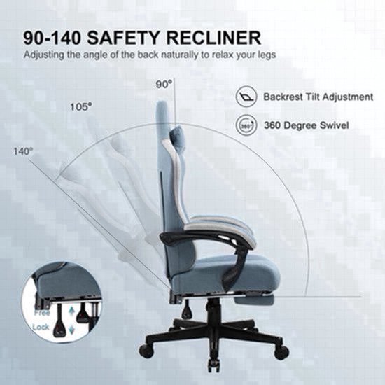 Gamestoel – Gaming Stoel – Bureaustoel – Racing Stoel – Game Chair – Verstelbare Zithoogte – Krasvast Metalen Frame