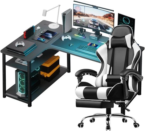 Gamestoel – Gaming Stoel – Bureaustoel – Racing Stoel – Gaming Chair – Verstelbaar – Ergonomisch Design van Merkloos