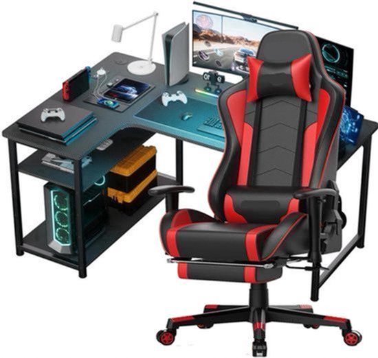 Gamestoel – Gaming Stoel – Bureaustoel – Racing Stoel – Verstelbare Stoel – Ergonomisch Design – Met Metalen Frame