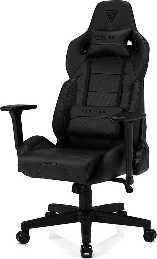 Gamestoel - Gaming stoel Computerstoel - Comfortabel Zitten - Verstelbare rugleuning - 59 x 72 x 124 cm - Zwart