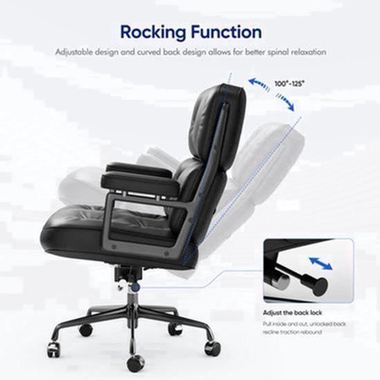 Gamestoel – Gaming Stoel – Game Stoel – Bureaustoel – Gamingchair – Echt Leren Bekleding – Ergonomisch Met Verstelbare Rugleuning