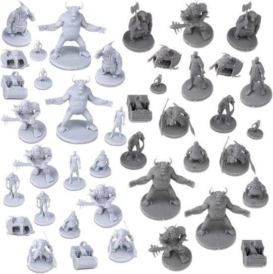 Gaming 40 miniatuur monsters Fantasy Tafelblad RPG-figuren voor kerkers en draken, Pathfinder rollenspellen. 28MM geschaalde miniaturen, 10 unieke ontwerpen, Bulk ongeverfd, geweldig voor D & D/DND