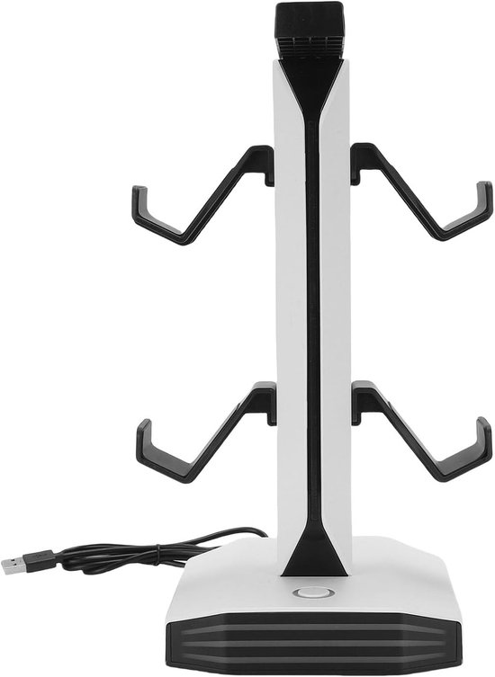 Gaming Accessoire Houder - Controller Standaard - Bureau Organisatie - Geïntegreerde RGB Verlichting - Verzwaarde Basis - Zwart