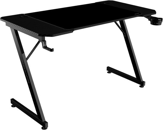 Gaming Bureau 120x60cm met XXL Muismat en Houders - Ergonomisch & Stevig Zwart Bureau