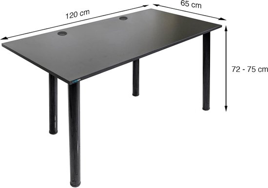 Gaming bureau 120x65 cm met LED verlichting voor pc en thuiskantoor van Merkloos