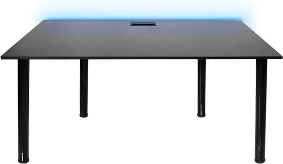 Gaming Bureau - Bureau voor Gamers - Gaming Setup - LED Verlichting - 132x65 cm - Zwart van Merkloos