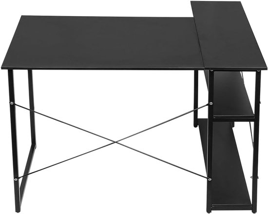 Gaming Bureau - Computer Tafel - Thuiswerken Lezen - Dubbel Oppervlak - 100 x 75 x 70 - Zwart