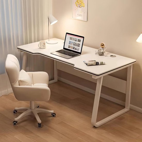 Gaming Bureau - Computer Tafel - Thuiswerken Studeren - Robuuste Constructie - 120x60cm - Wit