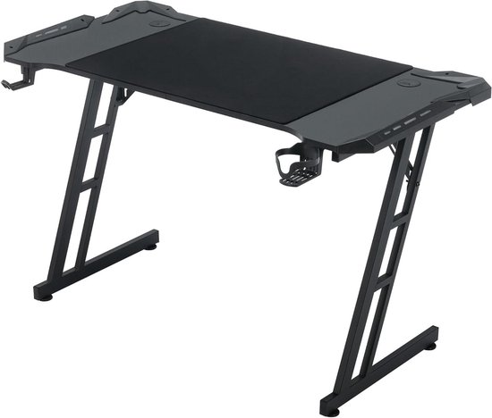 Gaming bureau - Computertafel Werktafel - Thuiswerken en gamen - Stabiel Z-frame ontwerp - 140 x 60 cm van Merkloos
