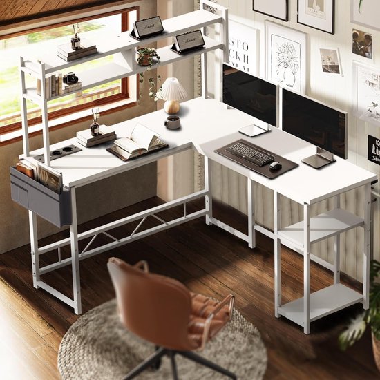 Gaming Bureau met LED en USB Poorten van Merkloos