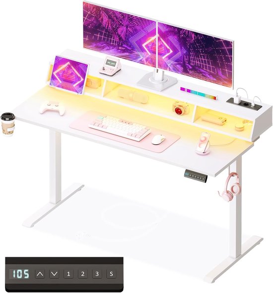 Gaming Bureau met LED Verlichting - Computertafel - Computermeubel - Design