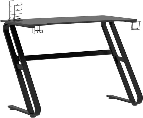 Gaming Bureau met Z-Poten 110x60 cm Zwart - Speeltafel en Kantoorbureau van Merkloos