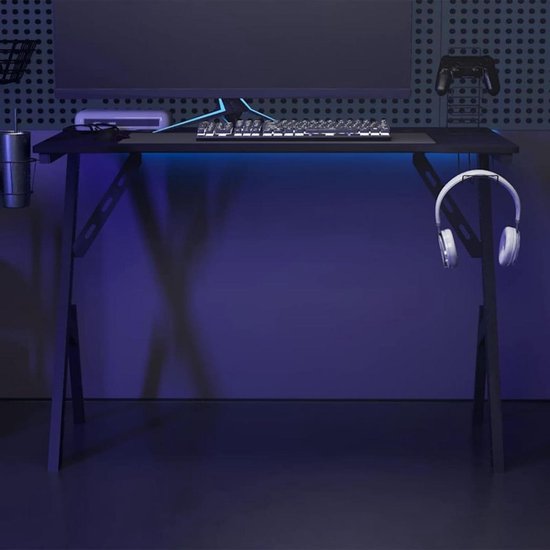 Gaming bureau - PC tafel - Comfortabel gamen - Ergonomisch Y-frame - 110 x 60 cm - Zwart van Merkloos