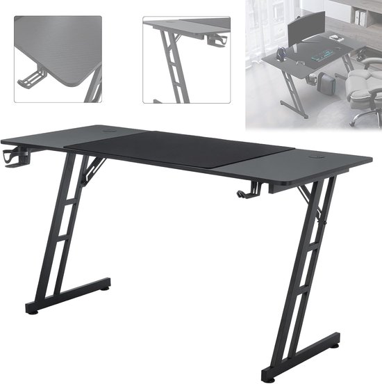 Gaming Bureau - PC Tafel - Intensief Gamen - Stabiel Z-Frame - 120 x 60 cm - Zwart van Merkloos