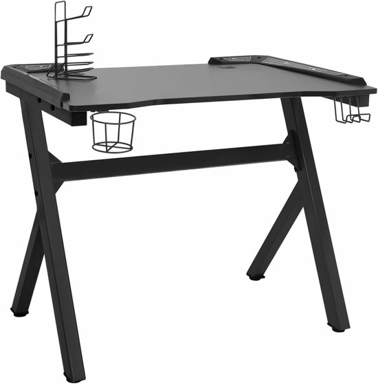 Gaming Bureau - PC Tafel - Intensief Spelen - Geïntegreerde LED Verlichting - 110 x 60 x 75 cm - Zwart