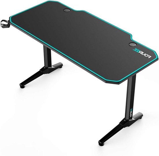 Gaming Bureau - Werkstation Bureau - Comfortabel Spelen - Grote Muismat - Standaard Maat - Zwart
