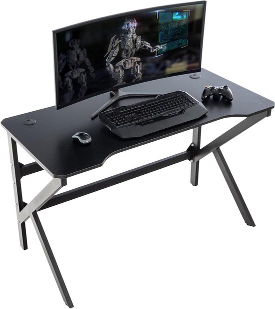 Gaming Bureau - Werkstation Bureau - Gamen Streamen - Geïntegreerde RGB Verlichting - 120 x 60 x 77 cm - Rood