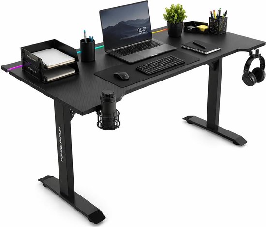 Gaming Bureau - Werkstation Bureau - Productief Werken - Met RGB Verlichting - 140 x 72 cm - Zwart van Merkloos