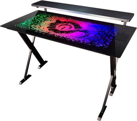 Gaming Bureau - Werkstation Tafel - Gamen en Werken - RGB Verlichting - 120x60 cm - Zwart