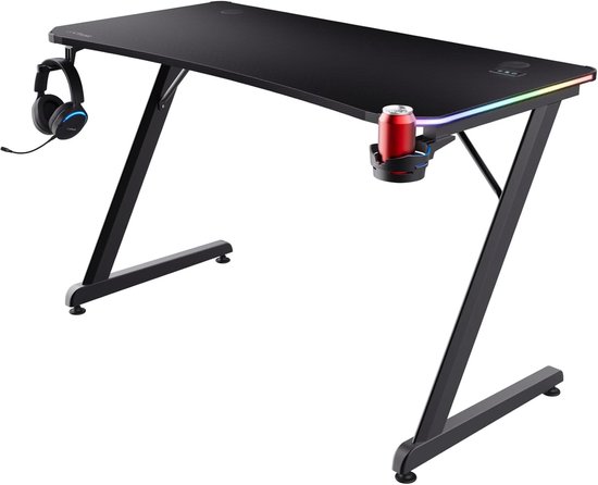 Gaming Bureau - Werktafel - Spel Setup - Geïntegreerde LED Verlichting - 120 x 60 cm - Zwart