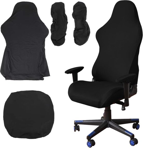 Gaming Chair Cover Set 4-delig - Zwart/Blauw - Bescherming voor gamingstoelen - Geschikt voor computerstoelen - SnelShoppen