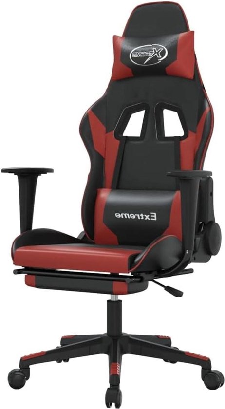 Gaming chair - Gamerstoel Speelstoel - Comfortabel gamen - Verstelbare rugleuning en voetensteun - 67 x 58 x 128 cm