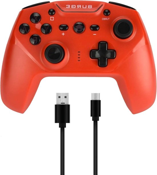 Gaming Controller - Pro Controller - Nintendo Switch Spelen - Ergonomisch Ontwerp - 19.99 x 14.2 x 6.6 cm - Rood van Merkloos