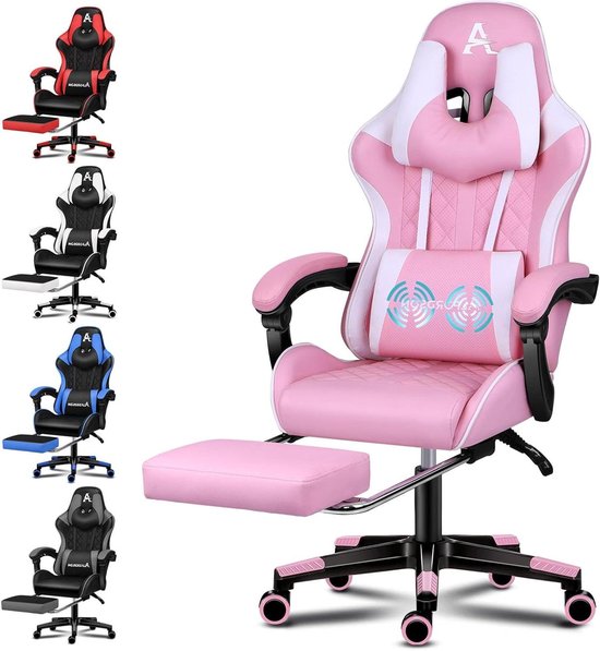 Gaming en bureaustoel - Comfortabele stoel - Intensief gamen - Verstelbare rugleuning - 180 kg draaglast - Roze