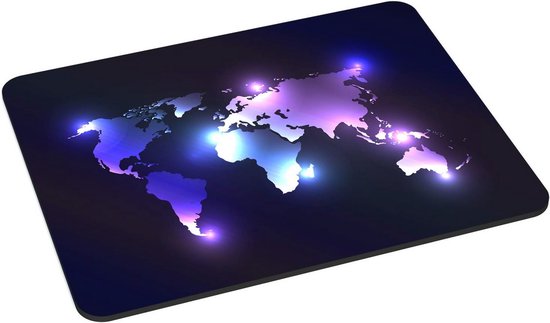 Gaming en Office muismat - 220 x 180 mm, genaaide randen, antislip onderkant van Merkloos